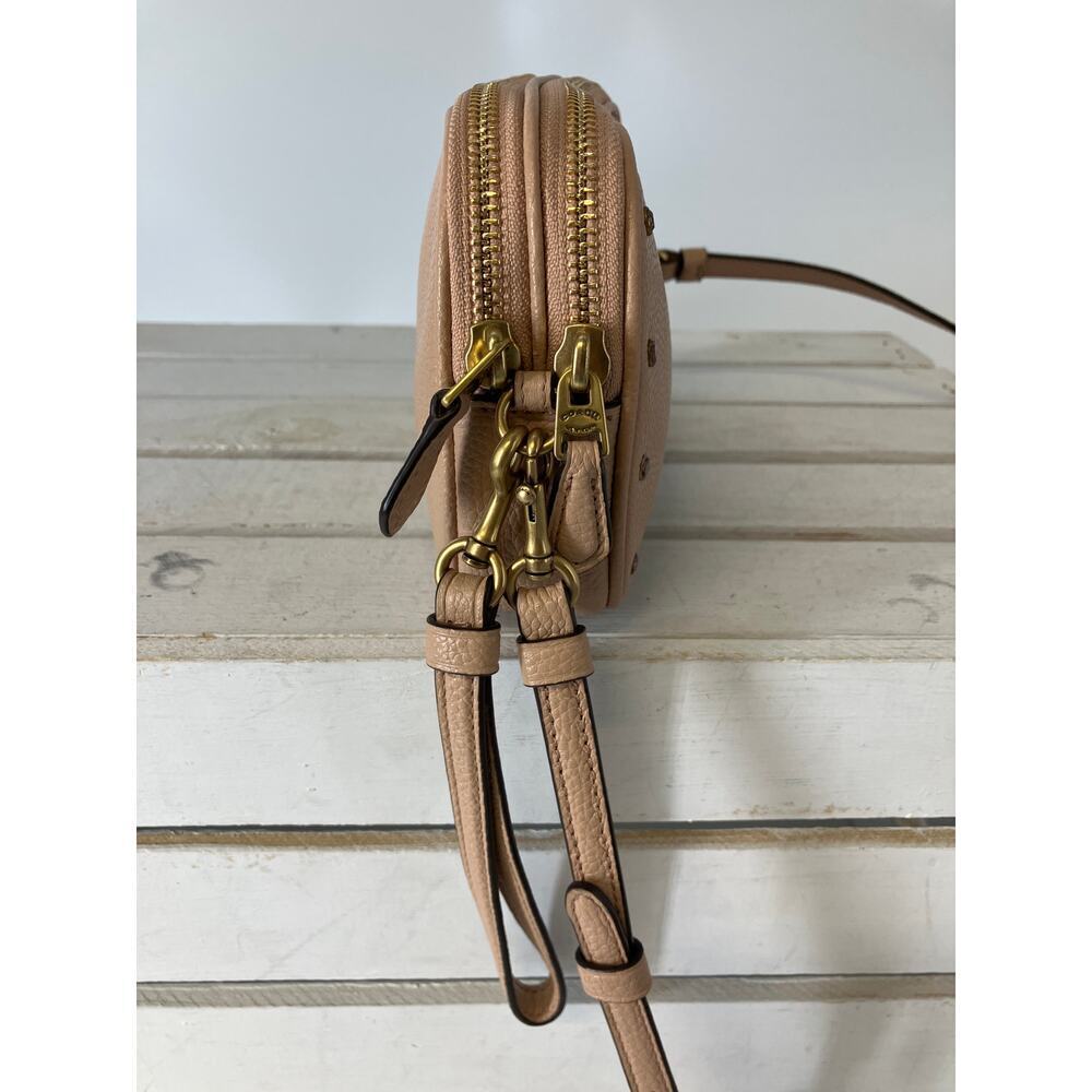 COACH SADIE 38931 PINK-NUDE LEATHER CROSSBODY, WRISTLET BAG - Picture 3 of 16